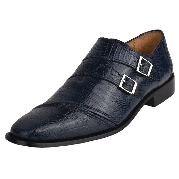 GRACE Genuine Leather Oxford Style Monk Straps - Picture 1 of 7